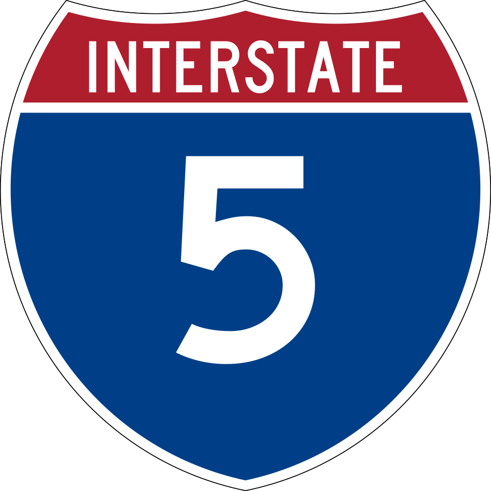 Interstate 5 (via SR-138 / SR-14) shield